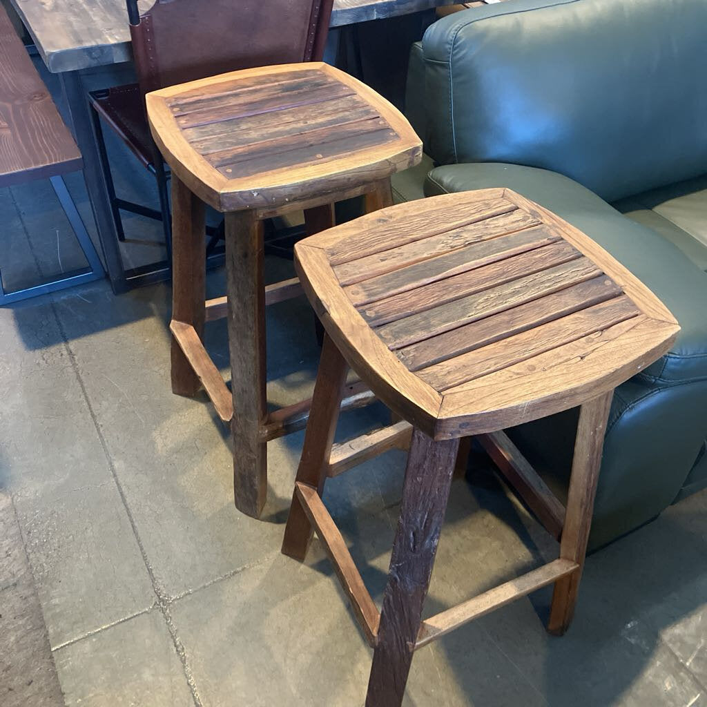Teak Stools Set of 2