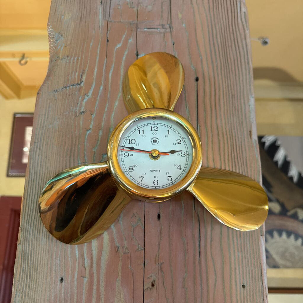 Vintage Solid Brass Nautical Propeller Clock