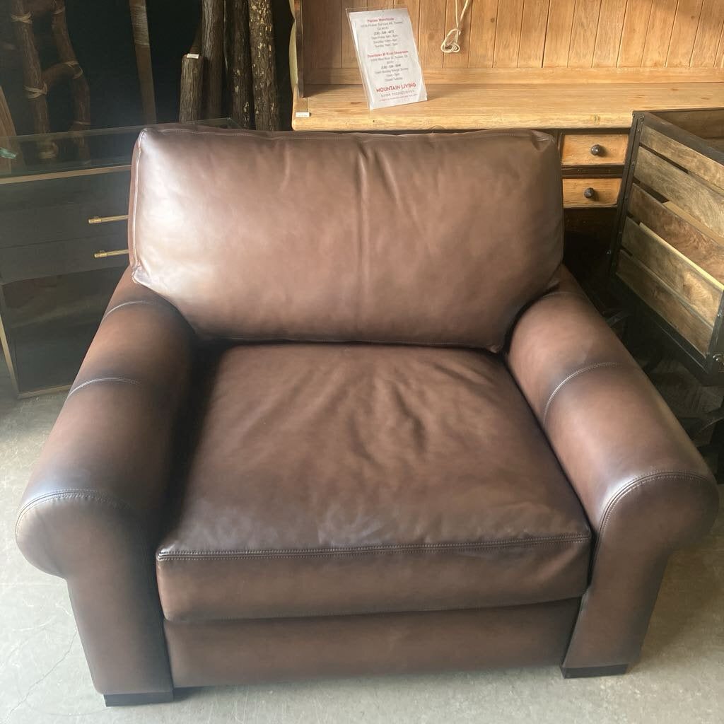 Pottery Barn Grand Turner Roll Arm Leather Chair - Brand New!