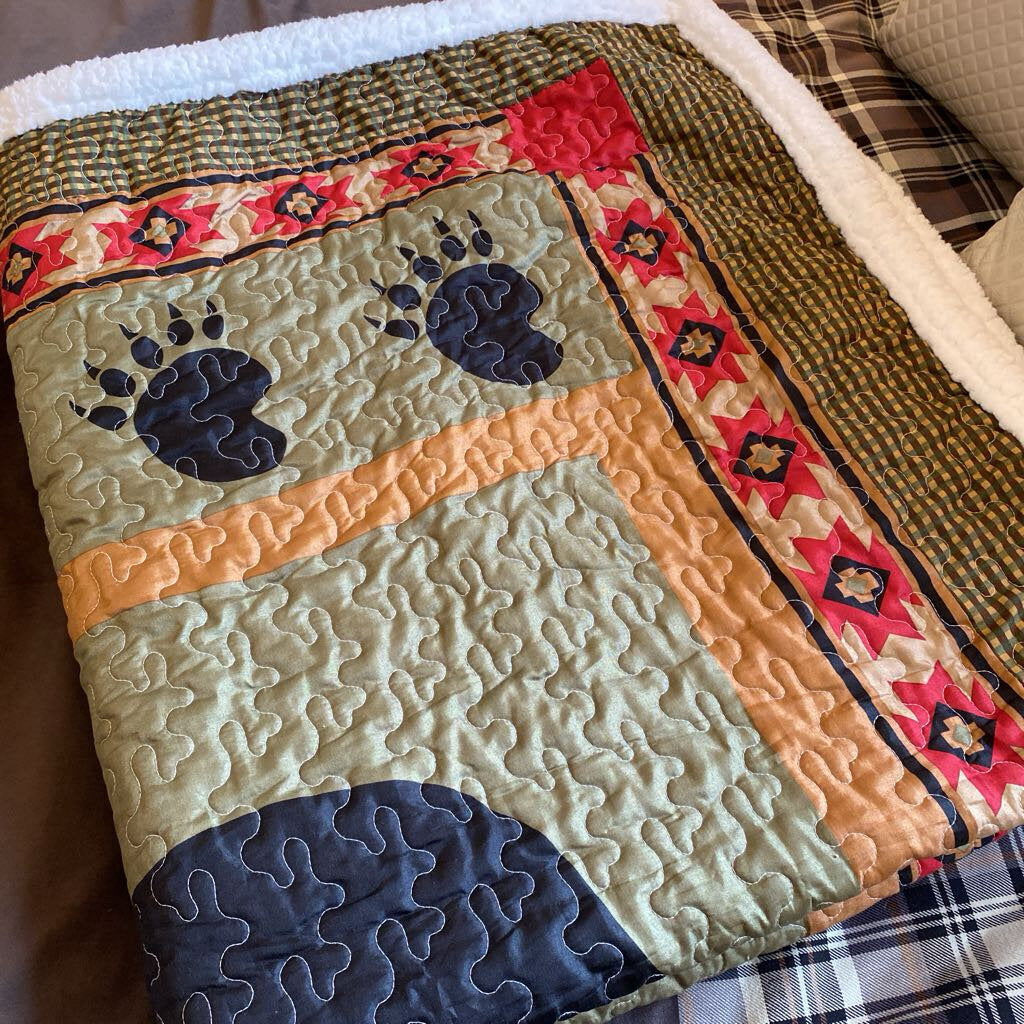 Quilted Bear Quilted Fleece Blanket