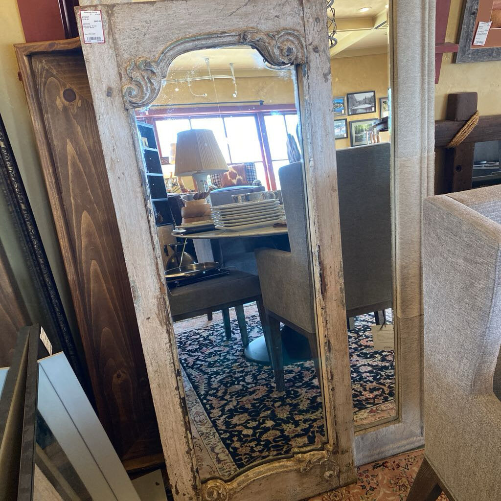 Distressed Wood Framed Mirror