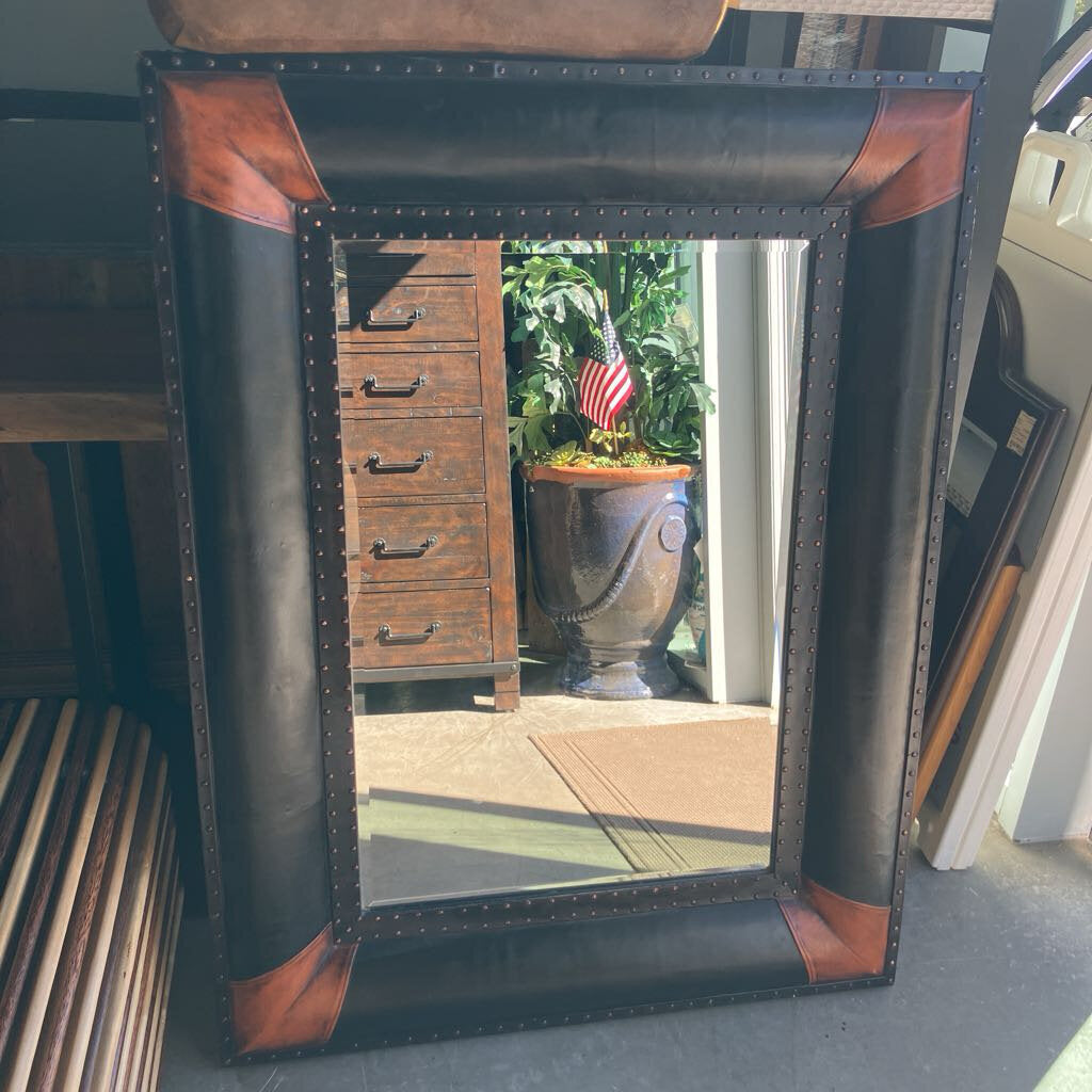 Leather Framed Mirror