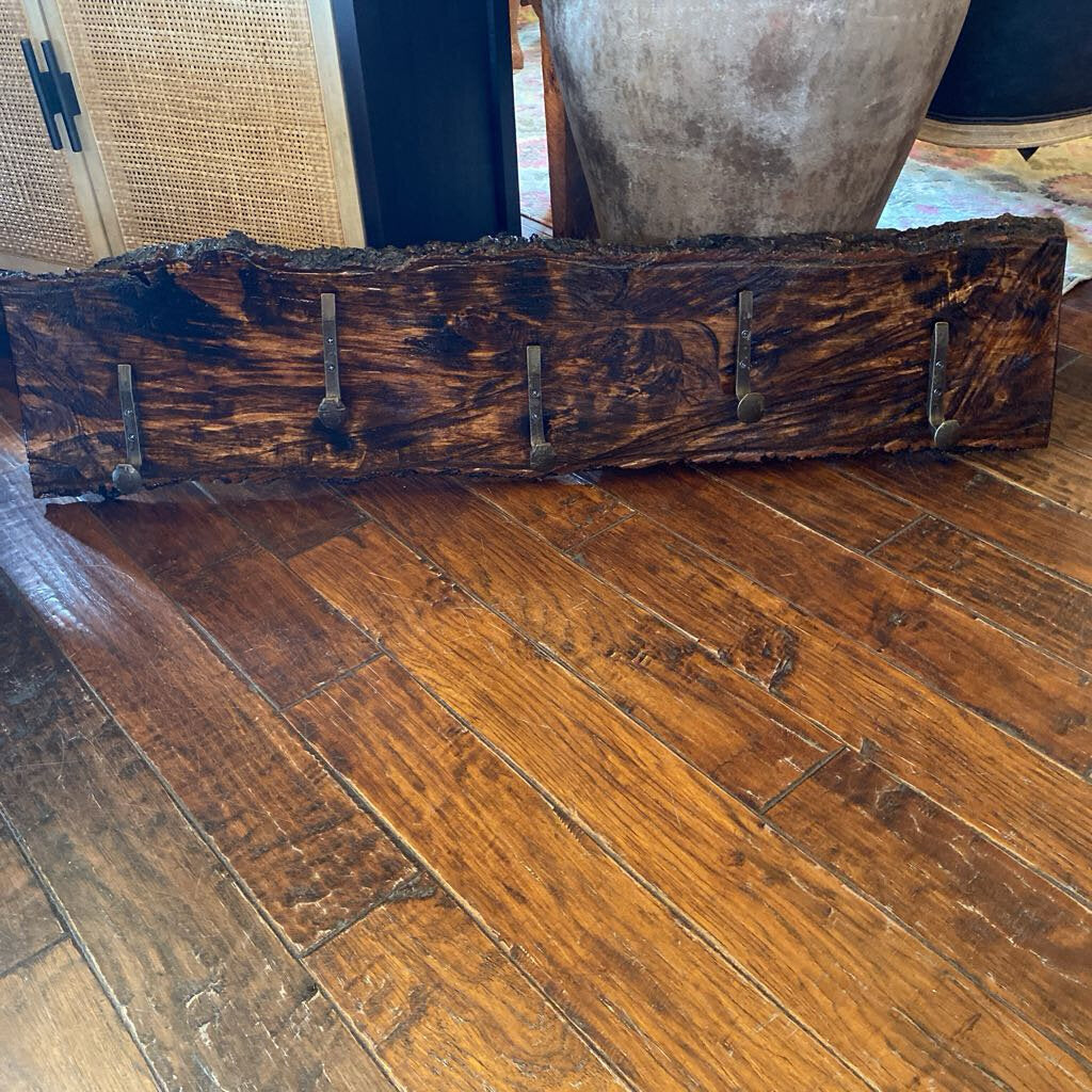 Custom Aspen Wood Coat Rack With Railroad Spike Hooks
