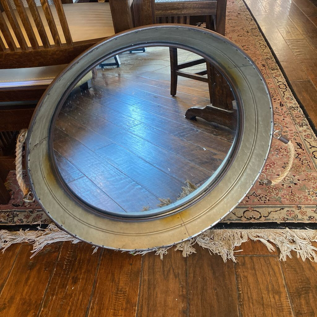 Round Wine Barrel Wall Mirror or Tray
