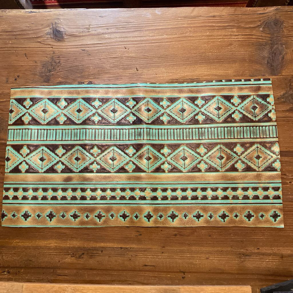Leather Embossed Southwest Table Runner