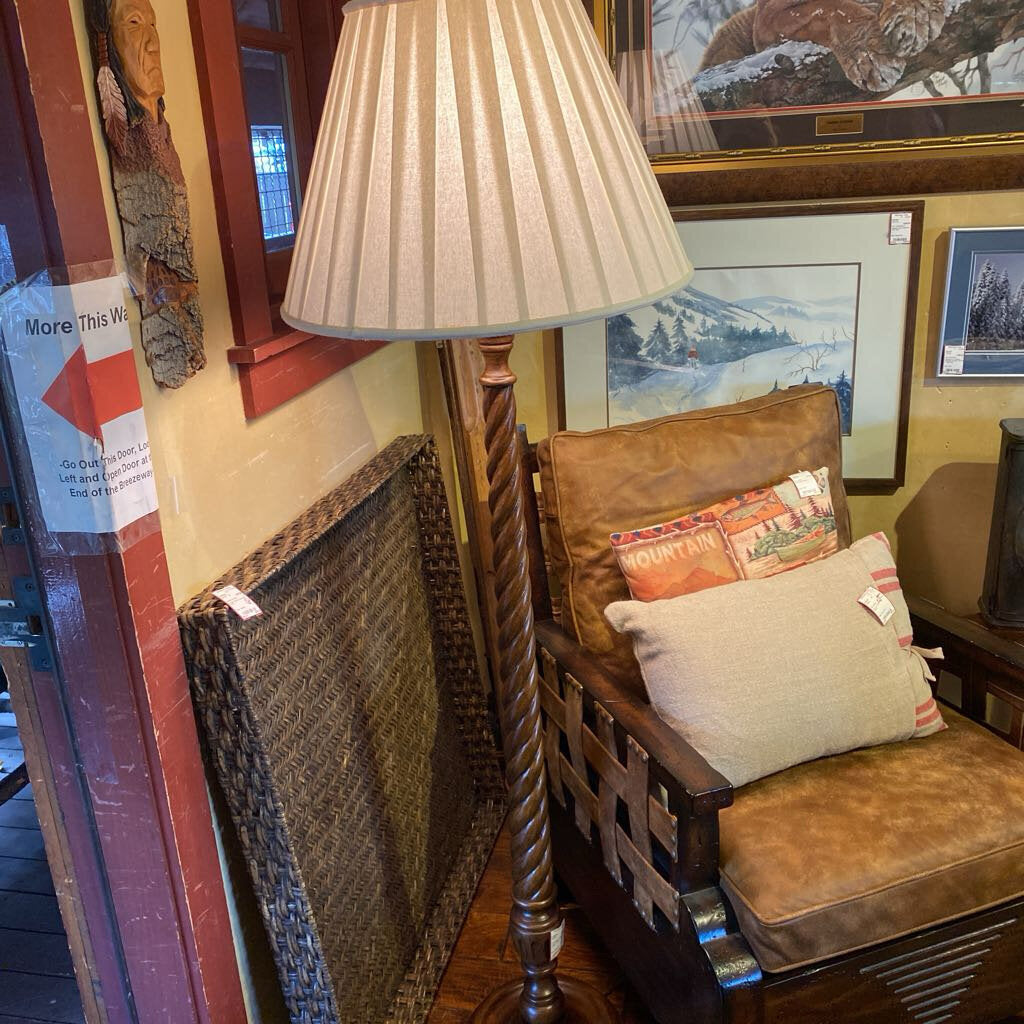 Wood Spindle Floor Lamp