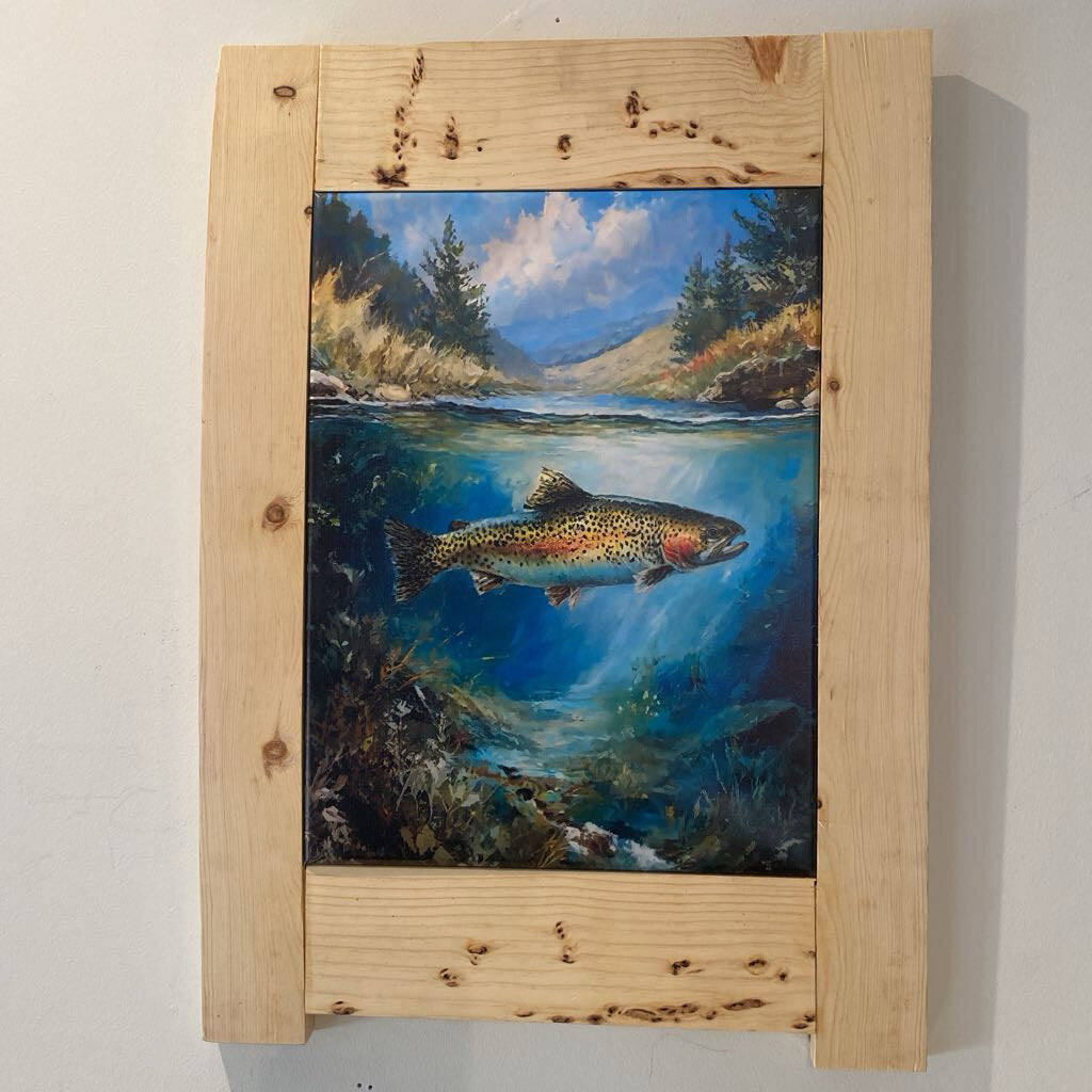 Rainbow Trout In Pine Frame