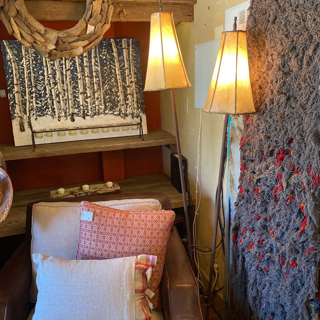 Floor Lamp With Rawhide Shades