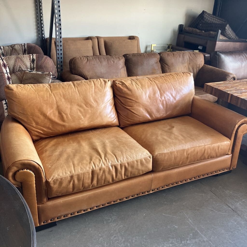 Intermountain Tan Leather Sofa