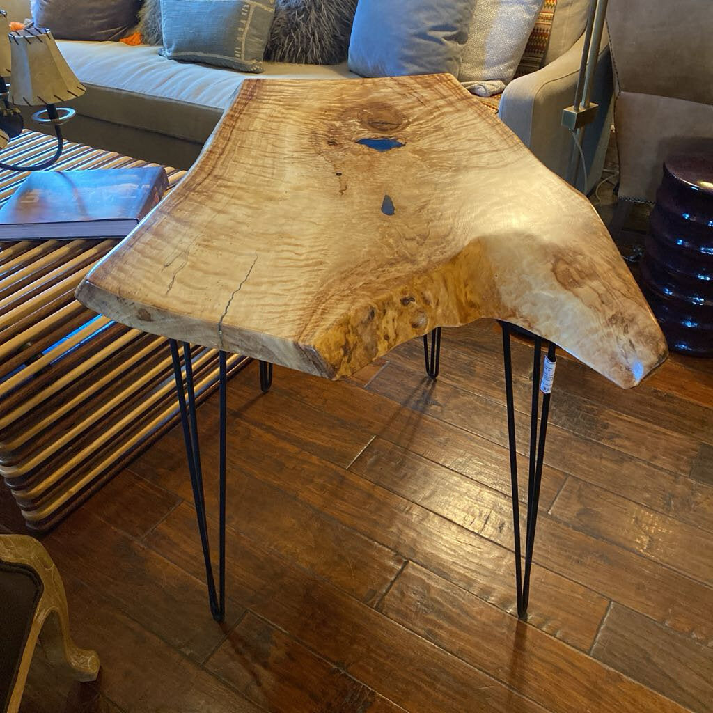 Custom Made Figured Maple and Resin Table By Rustic Incline