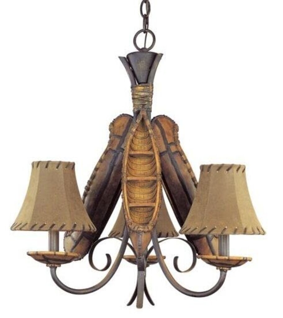 Pacific Coast Lighting Grand Old River Canoe 3 Light Chandelier