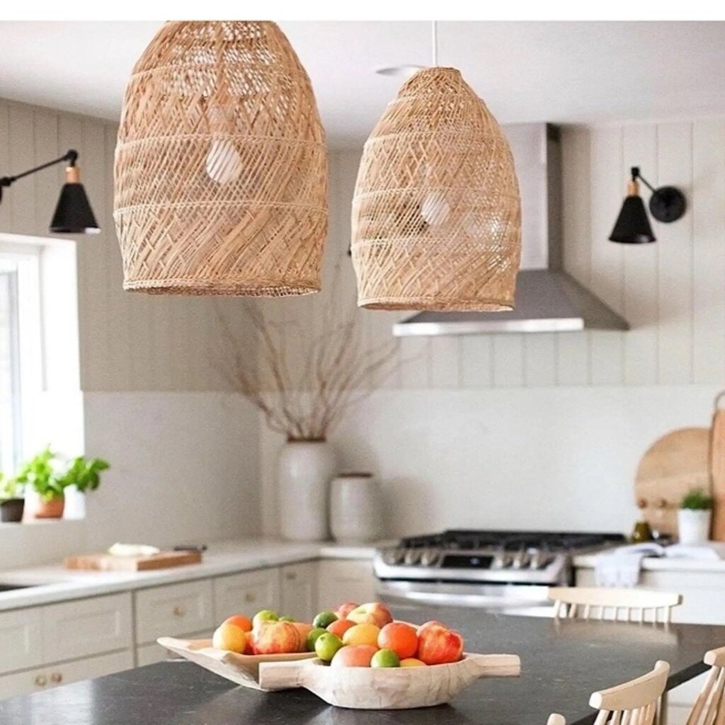 Serena & Lily Headlands Rattan Bell Pendant