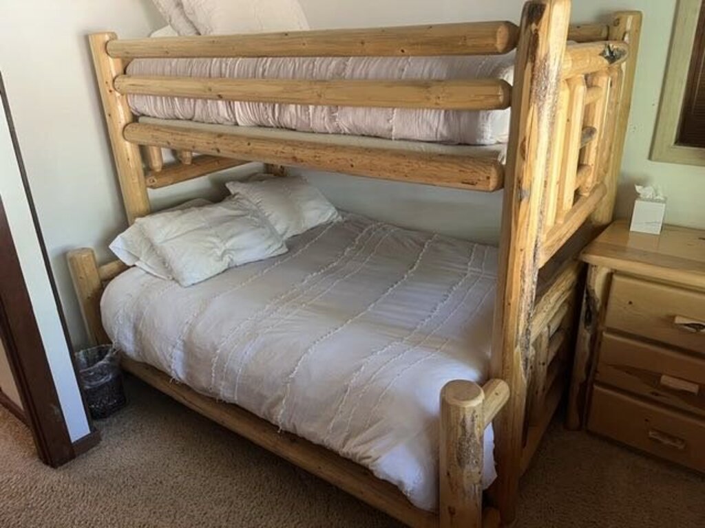 Twin Over Full Lodge Pole Pine Bunk Bed