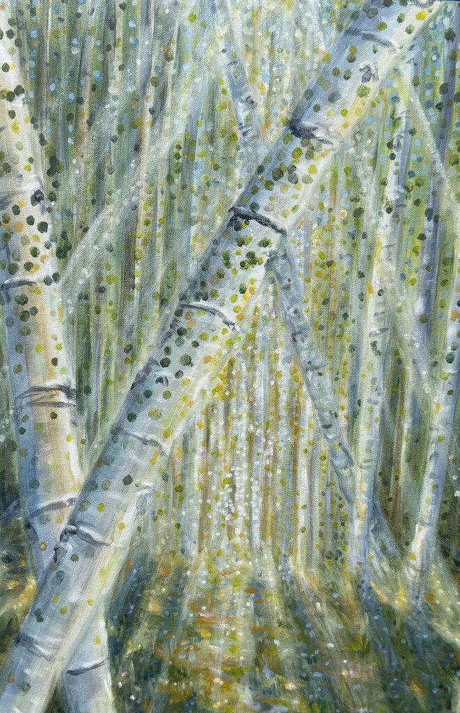 Aspens on canvas by Kirsten Hagen