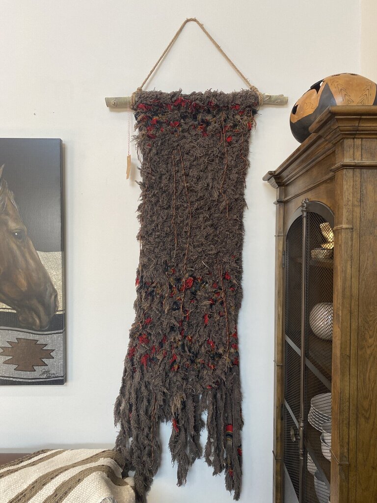 Ooak Salvaged Pendleton Macrame on Aspen by Tiffany Clary