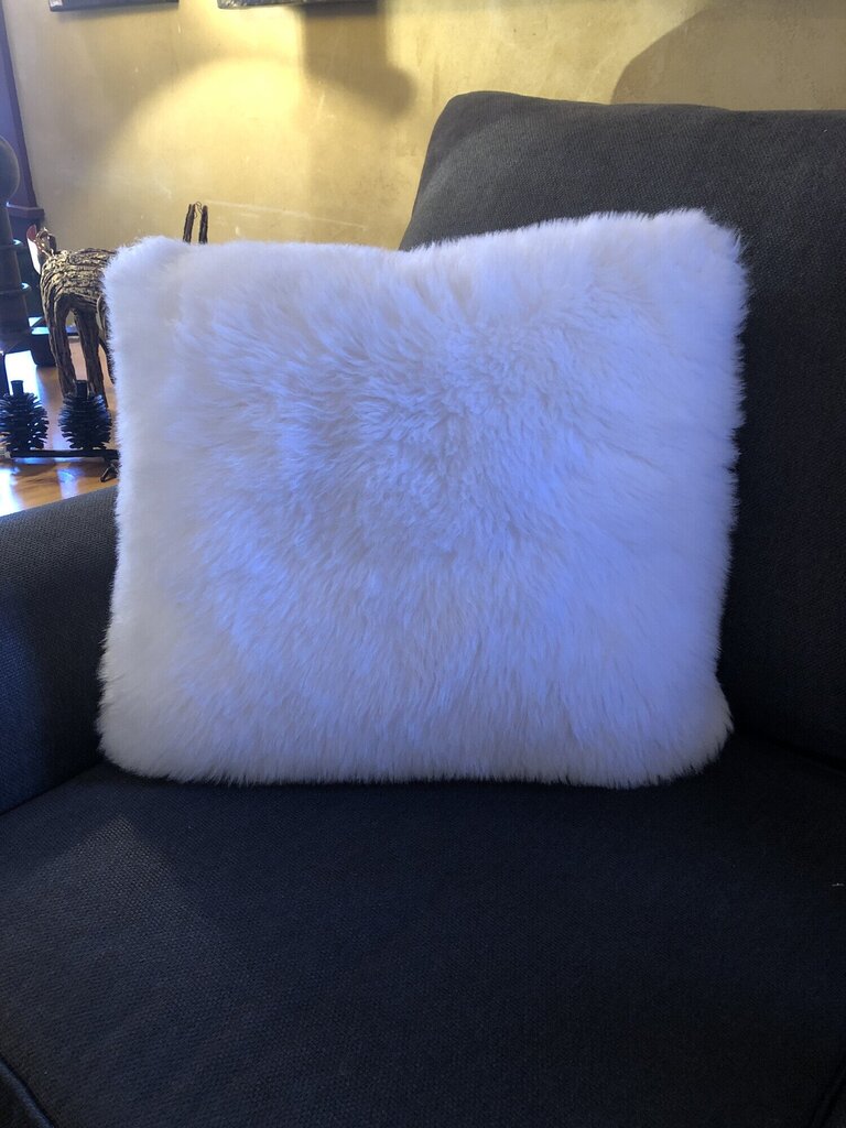 White Fuzzy Pillow