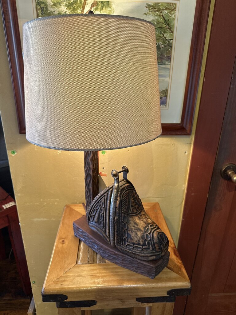 Vintage Boot Stirrup Lamp By Larry Berger Studios