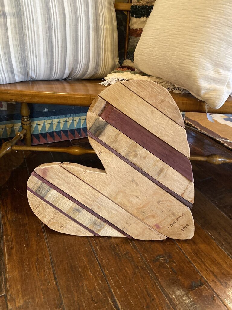 Reclaimed Barrel Stave Heart