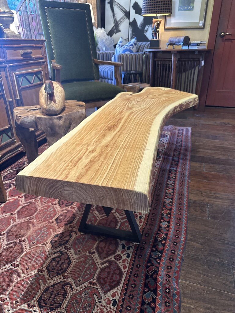 Honey Locust Coffee Table With Steel Base By Local Craftsman Ron Carson