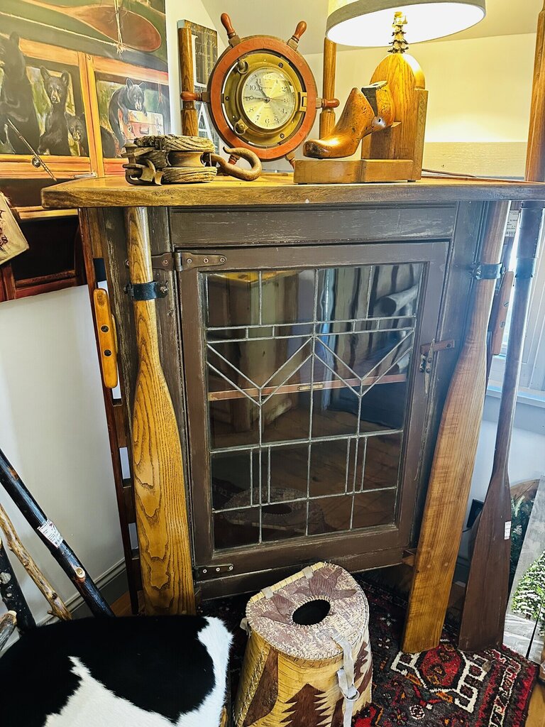 Custom Made Boat Cabinet With Leaded Glass By Larry Berger