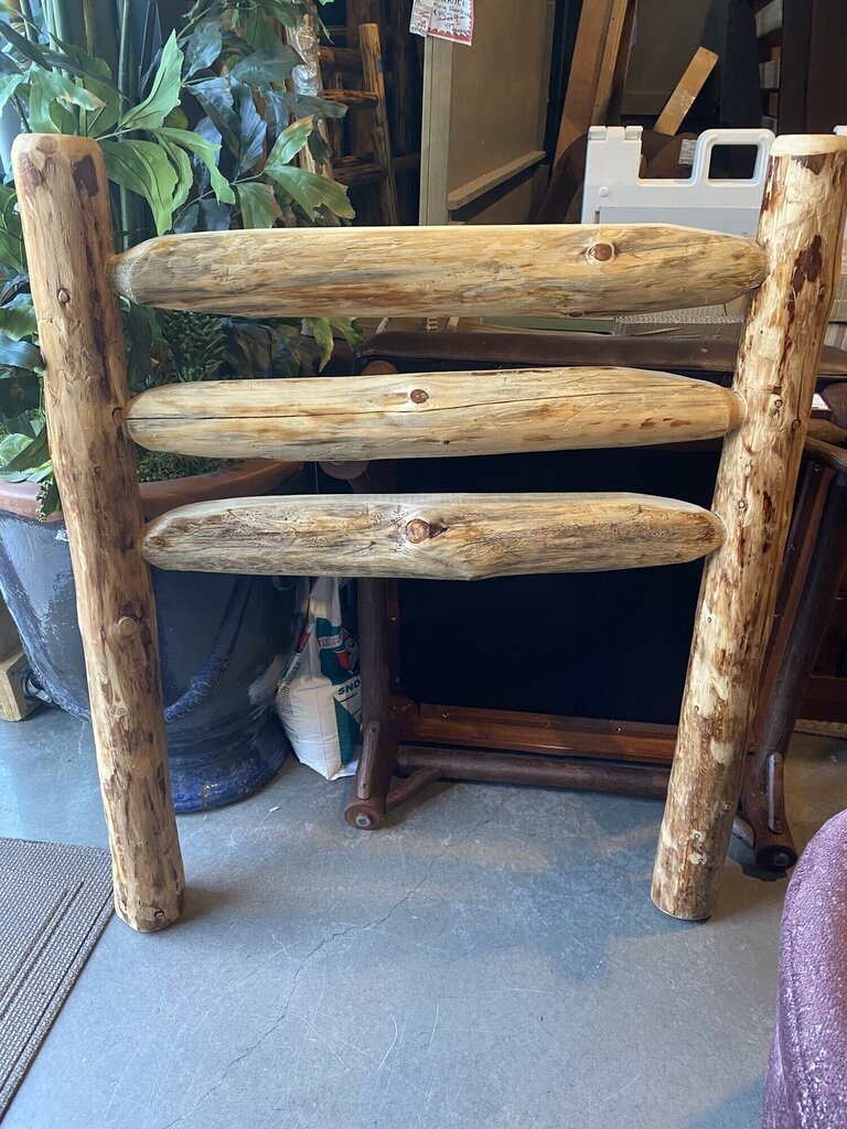 Lodge Pole Headboard With Metal Frame