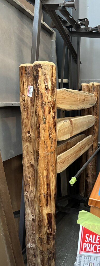Lodge Pole Headboard With Metal Frame