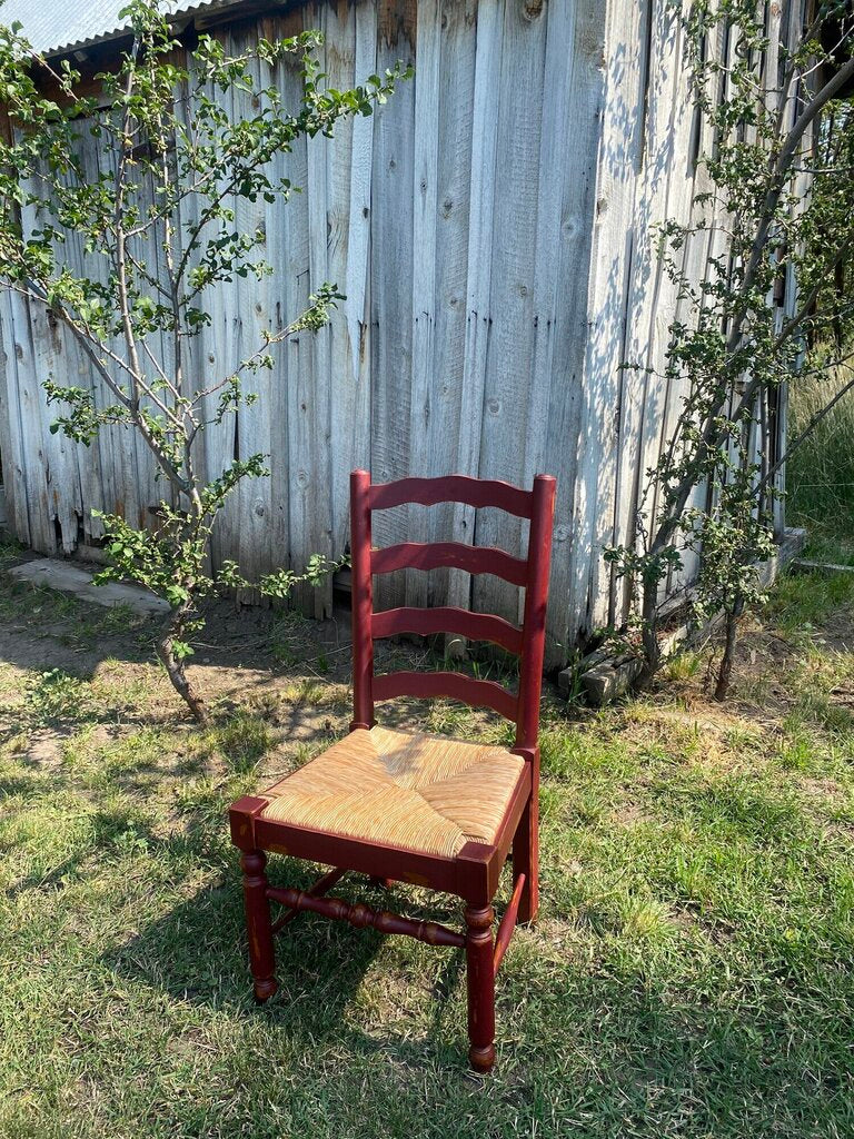 Solid Wood Ladder Back Dining Chairs - Set Of 6