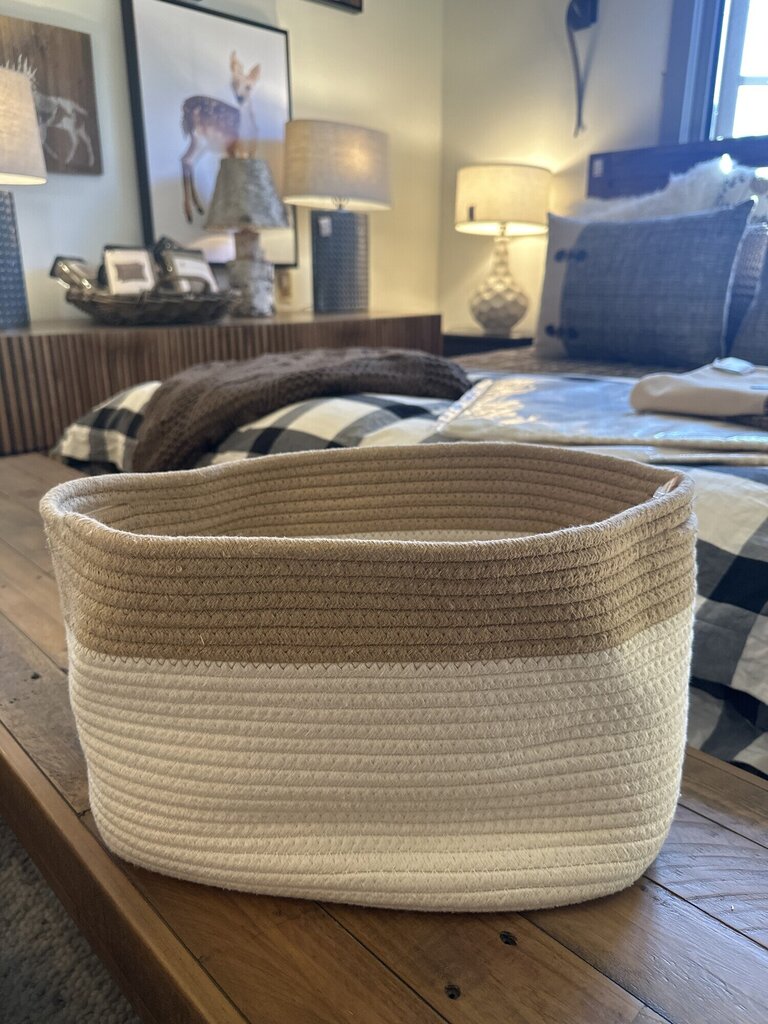 Two Tone Basket with Slit Handles