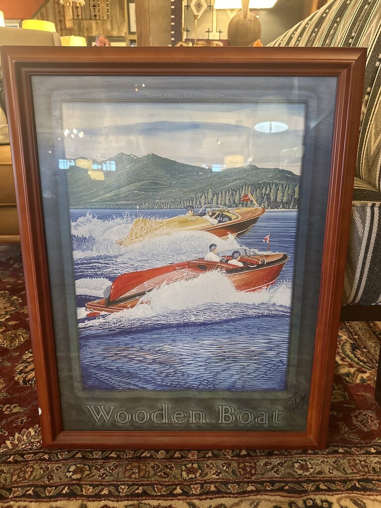 Wooden Boat Print - Tahoe Yacht Club