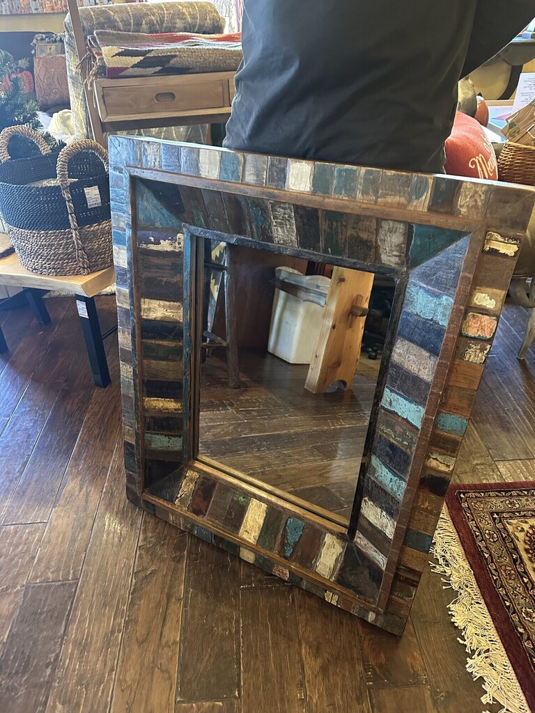 Rustic Painted Mirror