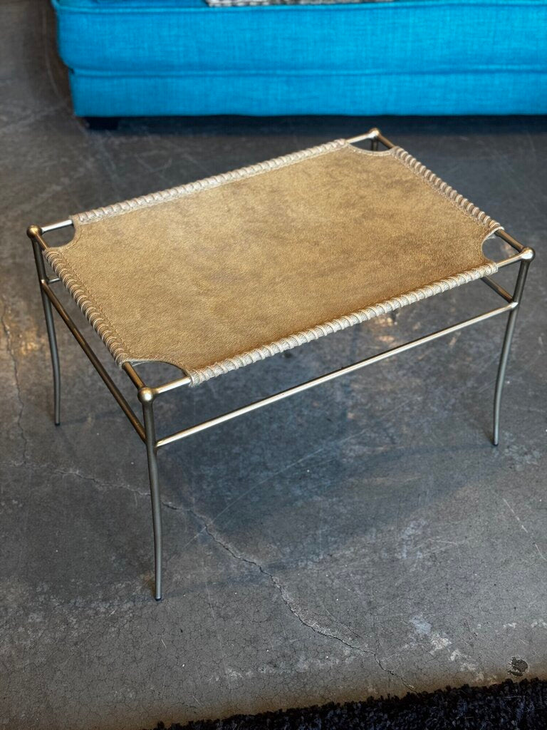 Hide & Leather Accent Bench