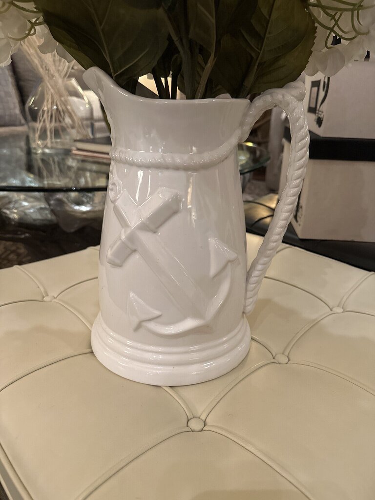 White Nautical Pitcher