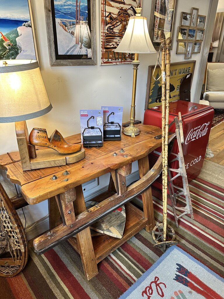 Vintage Sled Sofa or Entry Table