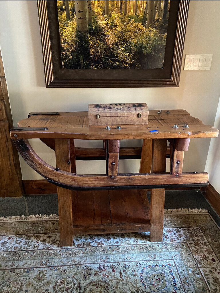 Vintage Sled Sofa or Entry Table