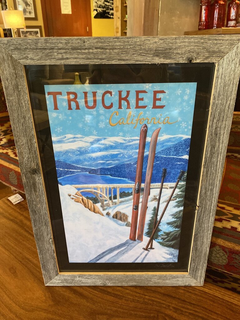 Truckee Skis With Reclaimed Wood Frame by Sara Smith