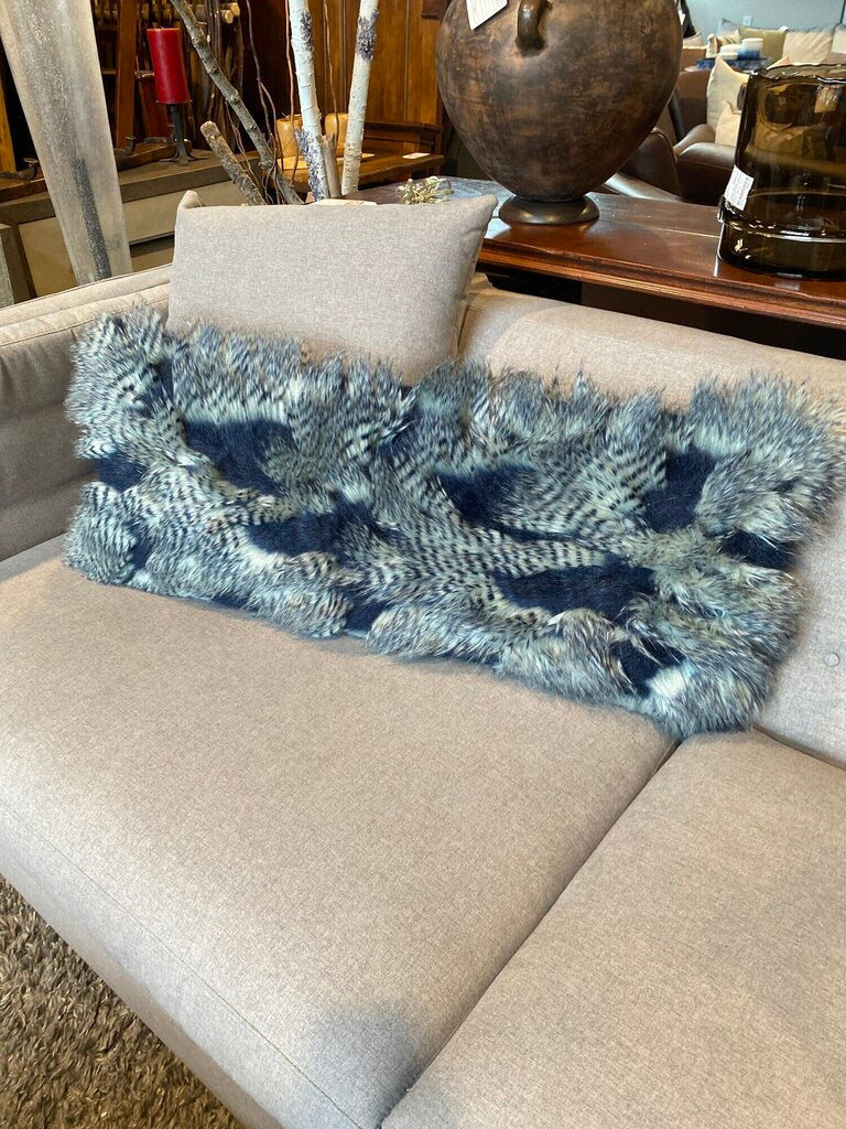 Navy Faux Fur Pillow