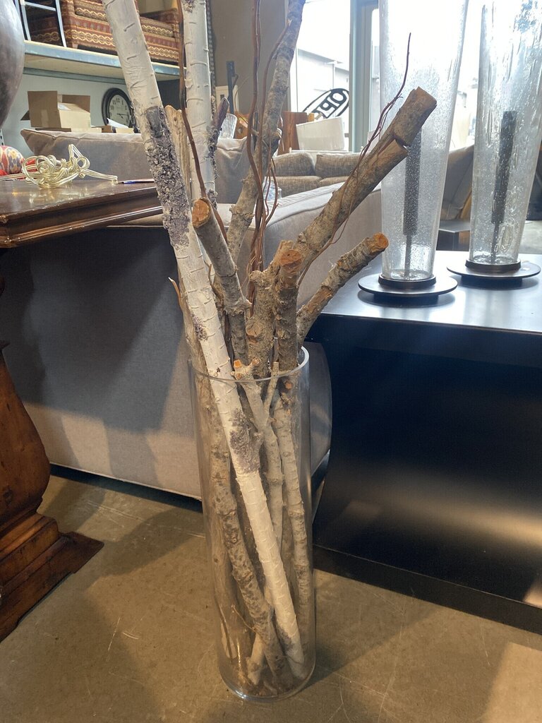 Birch Brances In Glass Vase