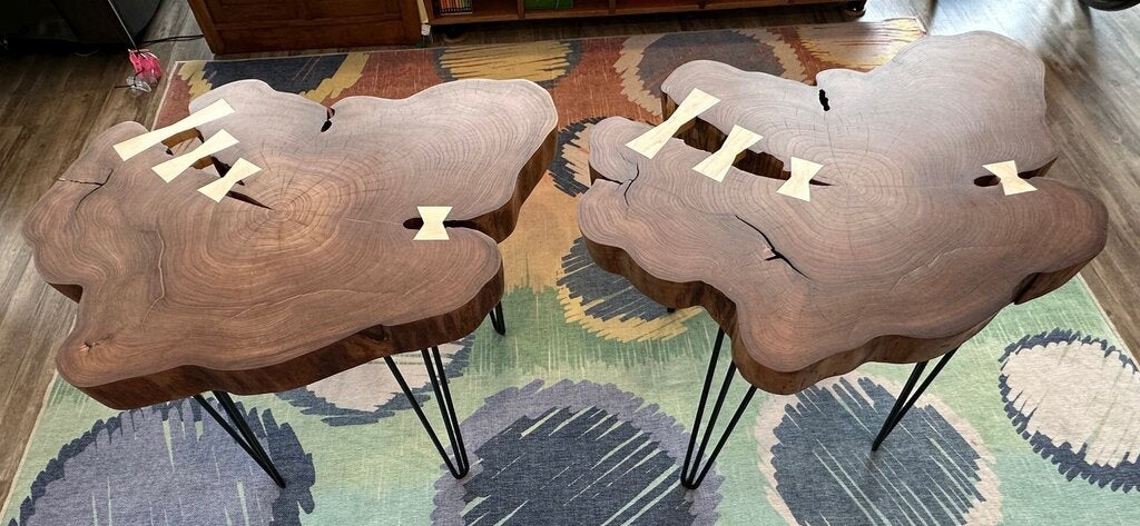 Custom Hand Crafted Elm Side Table