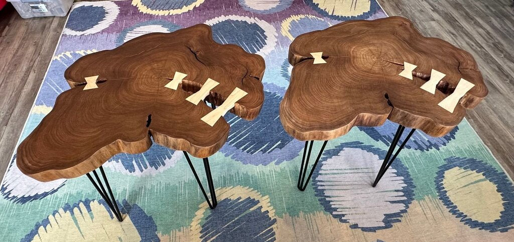 Custom Hand Crafted Elm Side Table