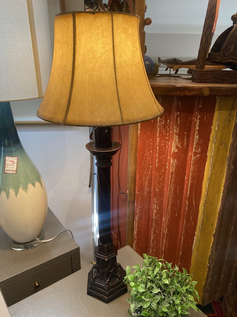 Tall Wood Base Lamp