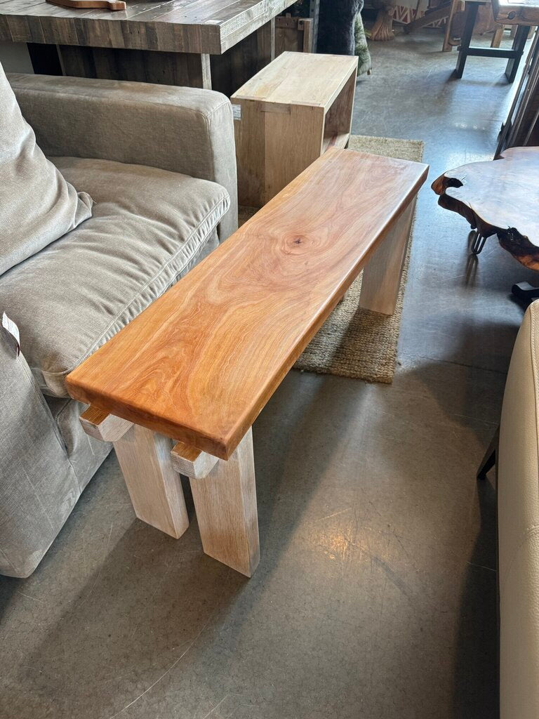 Handmade Bench With Madron Top With White Coastal Oak Legs
