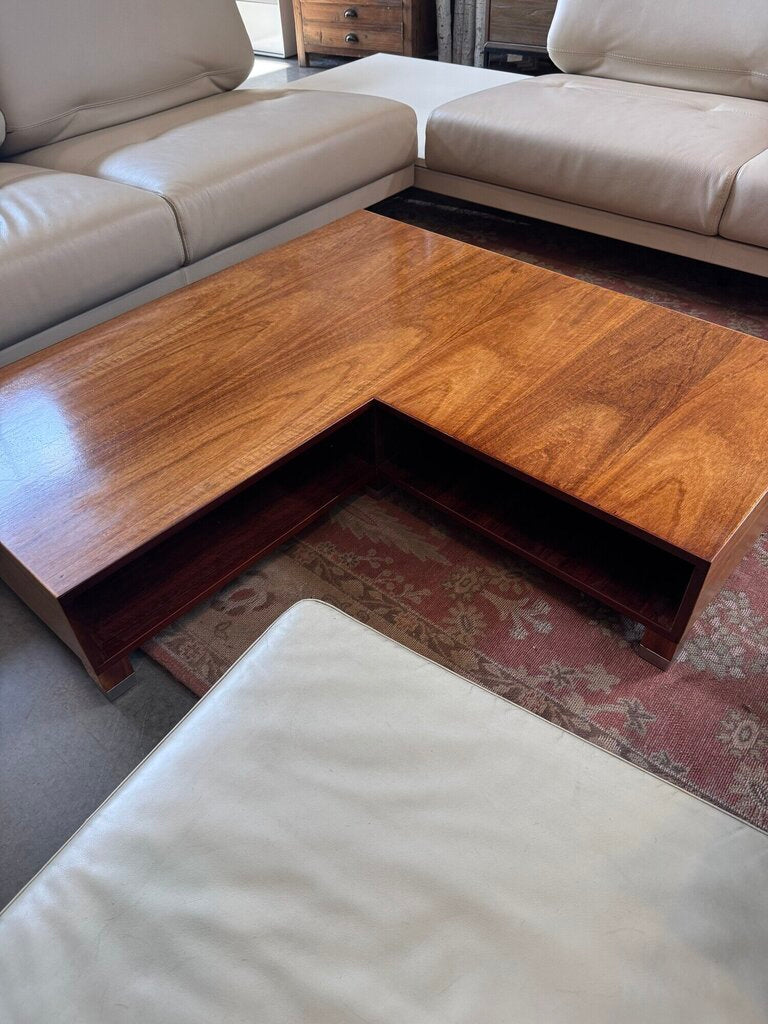 Mid Century Modern Coffee Table With Storage Inside, and Removable Ottoman