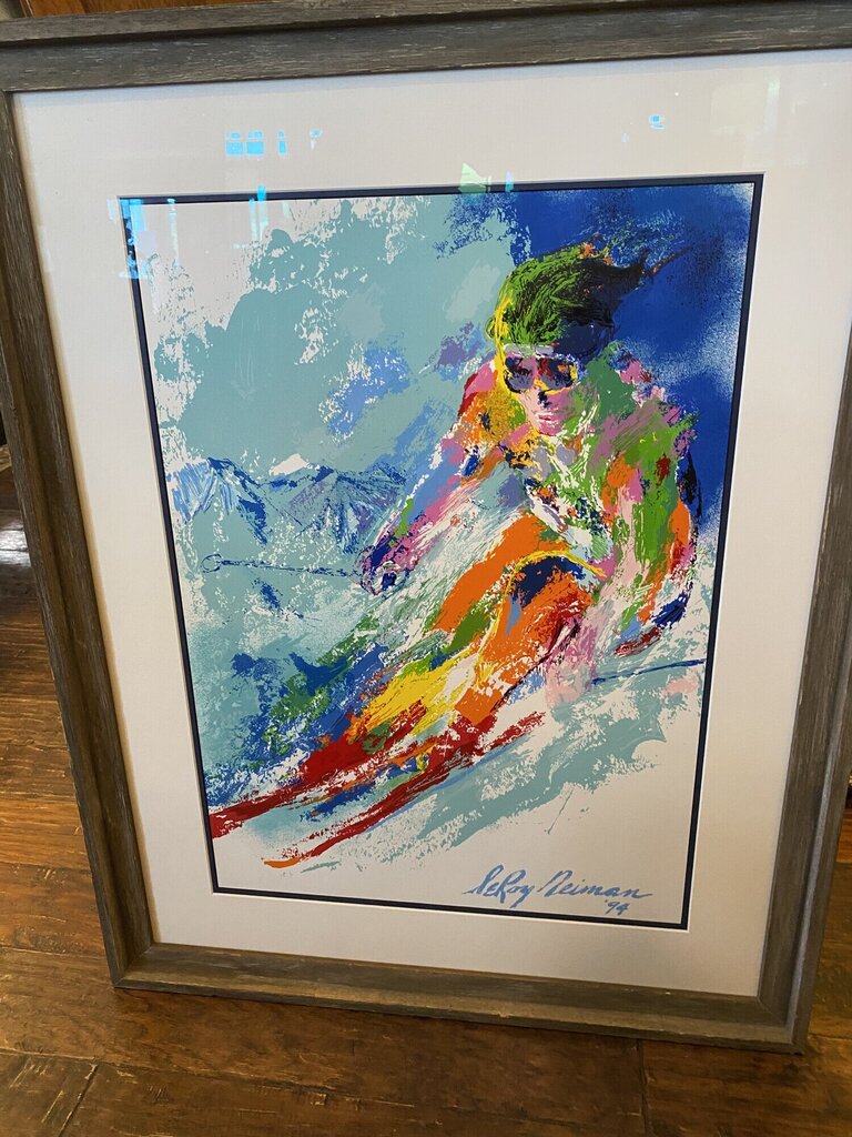 Leroy Neiman Downhill 1994 Olympics Lillehammer