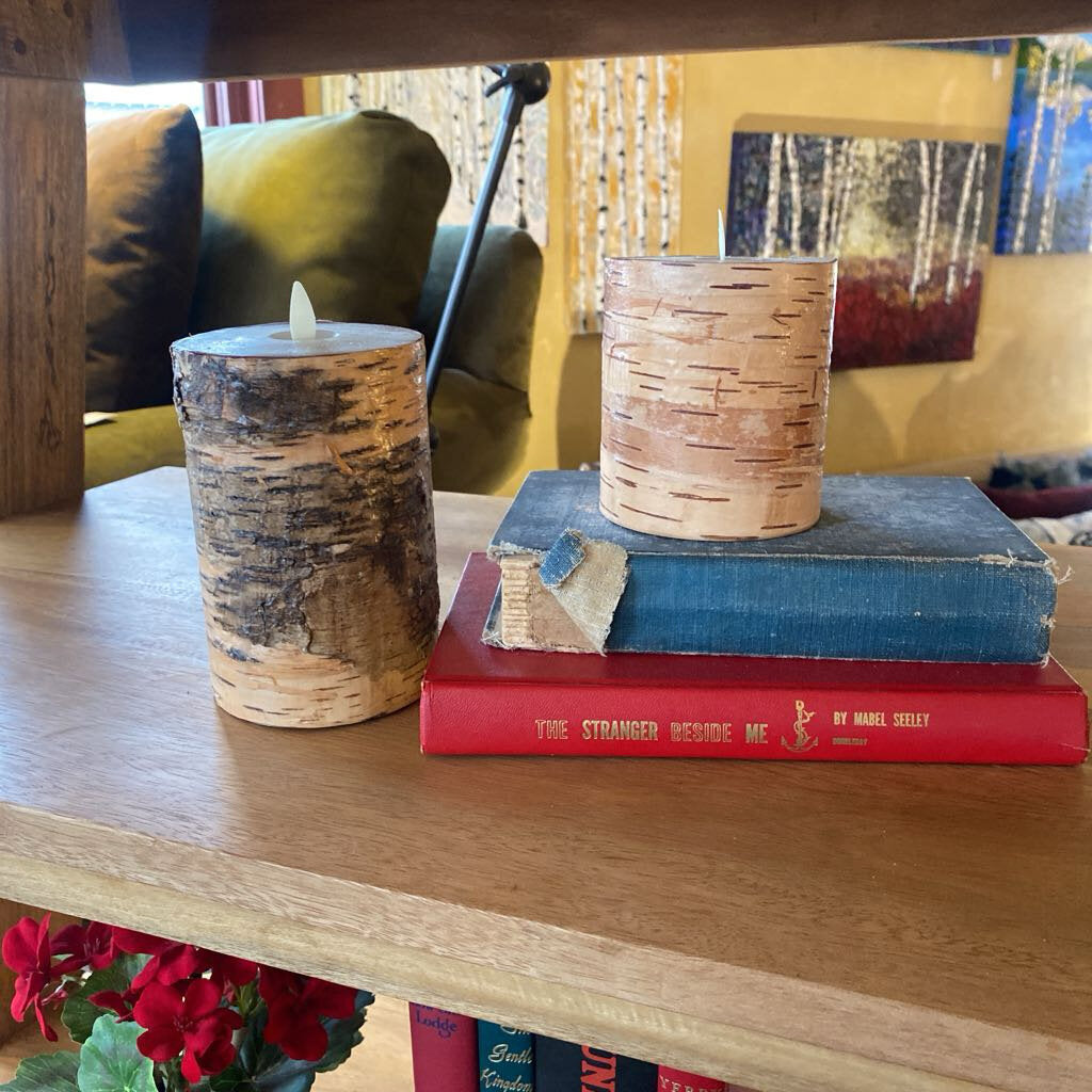 Birch Battery Candle - Set of 2