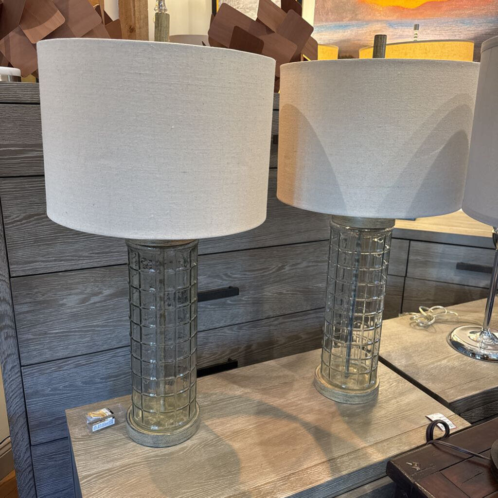Glass Base Lamp - Set Of 2