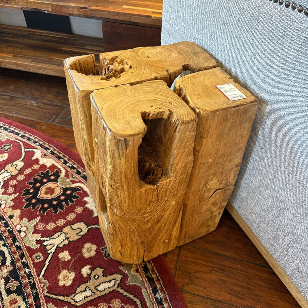 Square Teak Pieced Side Table