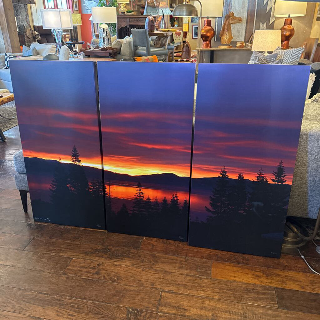 Lake Tahoe Sunset Triptych