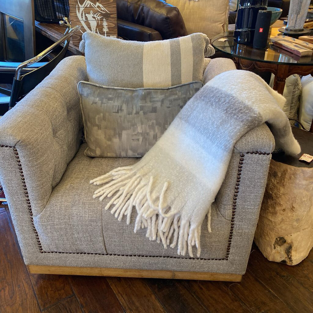 Aqua Bedding Gray Striped Throw Blanket