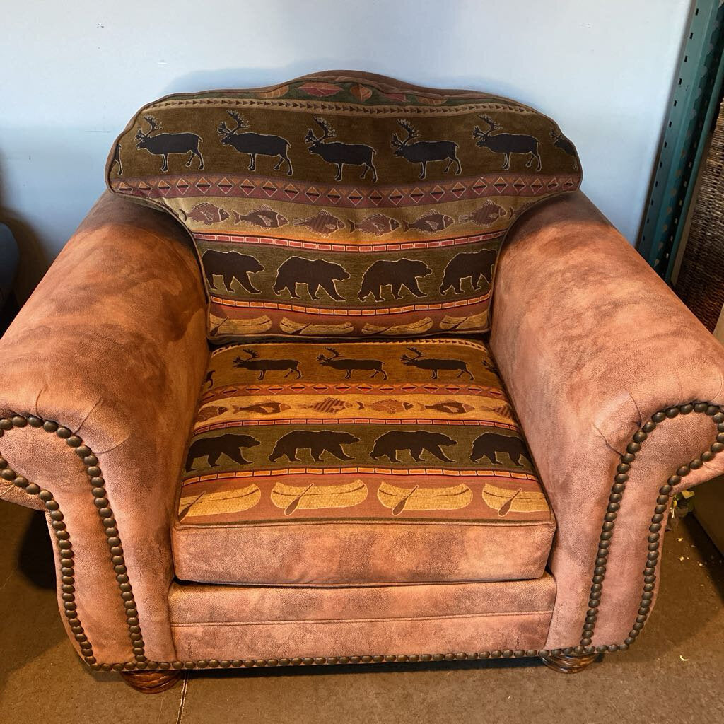 Microfiber Cabin Print Chair