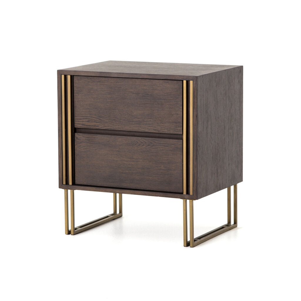 Four Hands Samara Nightstand In Rubbed Black Oak - Set of 2